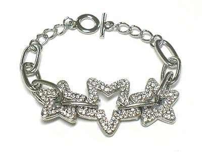 Crystal star link bracelet