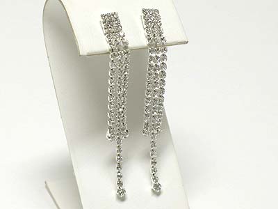 Rhinestone three line drop earring