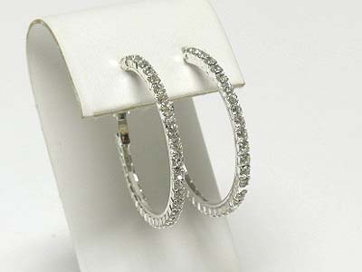 Rhinestone hoop earring - hoops