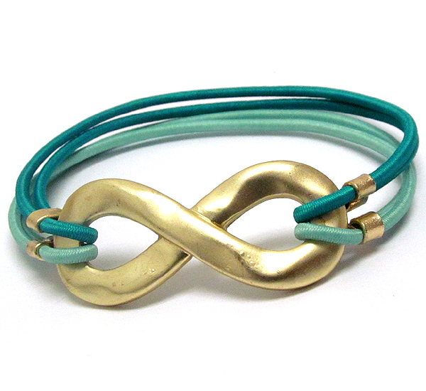 Metal infinite accent stretch bracelet or pony tail band