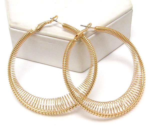 Spring coil hoop earring - hoops