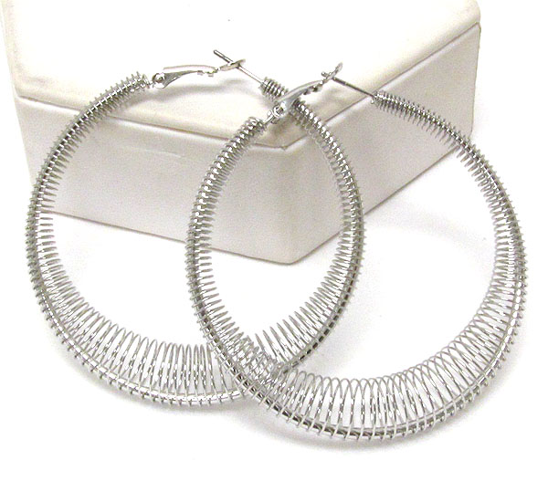 Spring coil hoop earring - hoops