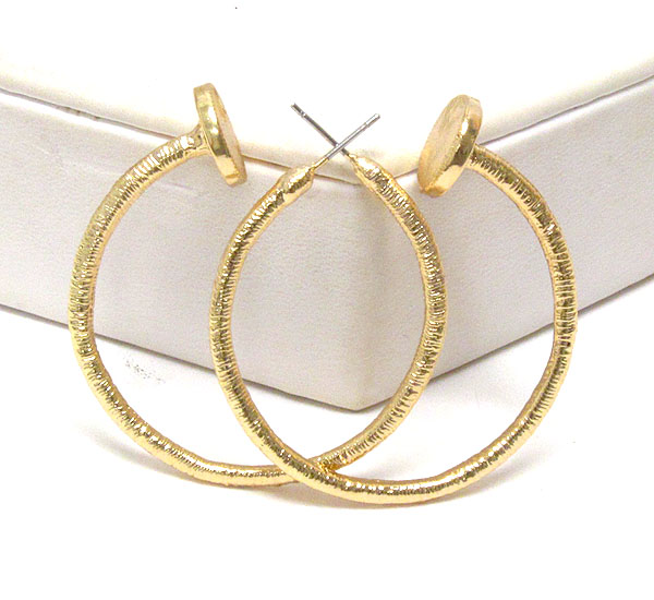 Metal nail hoop earring - hoops