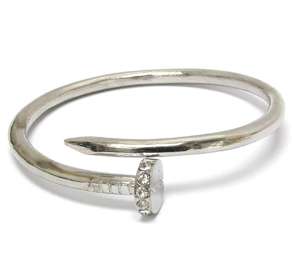 Crystal deco metal nail bangle bracelet