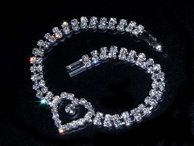 Rhinestone heart bracelet