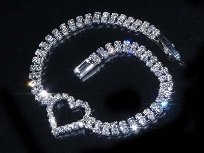 Rhinestone heart bracelet