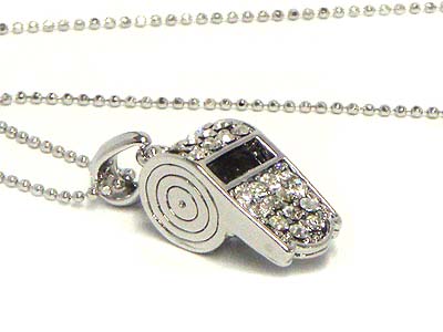 Crystal small whistle necklace