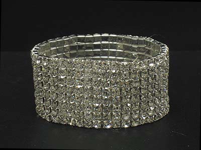 Rhinestone 8 row stretch bracelet