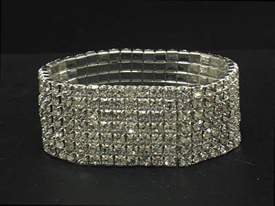 Rhinestone 7 row stretch bracelet 