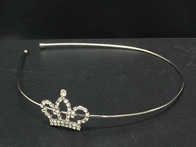 Rhinestone crown deco metal head band