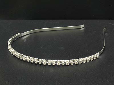 Rhinestone two line metal head band