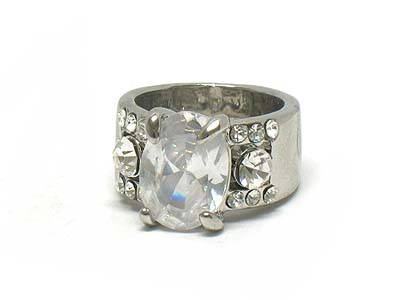 Boutique style crystal deco acryl stone ring 