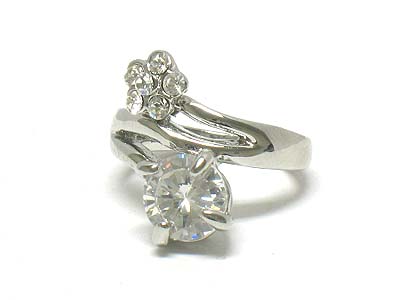 Boutique style crystal flower shape deco acryl stone ring 