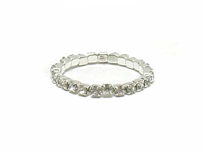 Rhinestone single line stretch ring