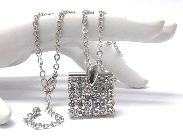 Crystal stud fashion handbag necklace