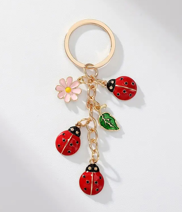 Multi charm keychain - ladybug