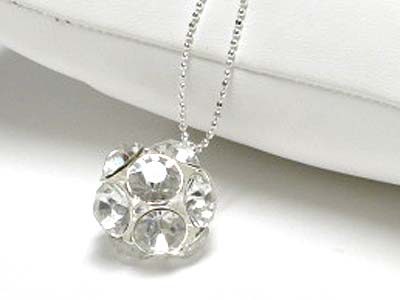 Crystal small ball pendant necklace