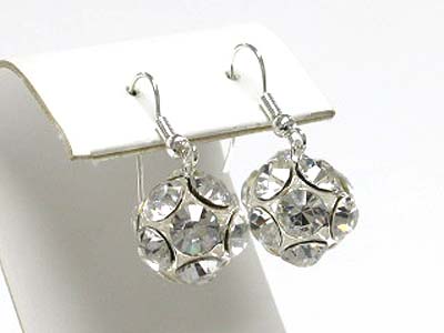 Crystal small ball drop earring