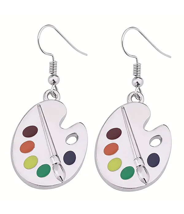 Color palette dangle earring