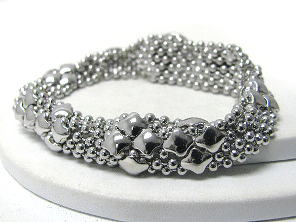 Multi ball chain link button bracelet