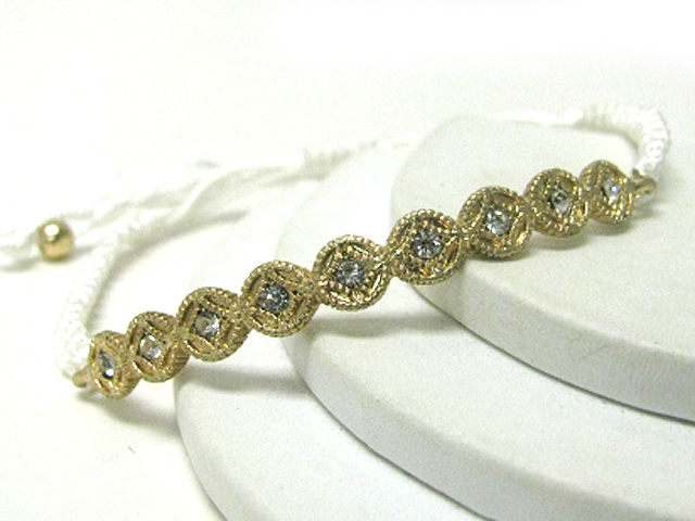 Crystal stud braided yarn friendship bracelet