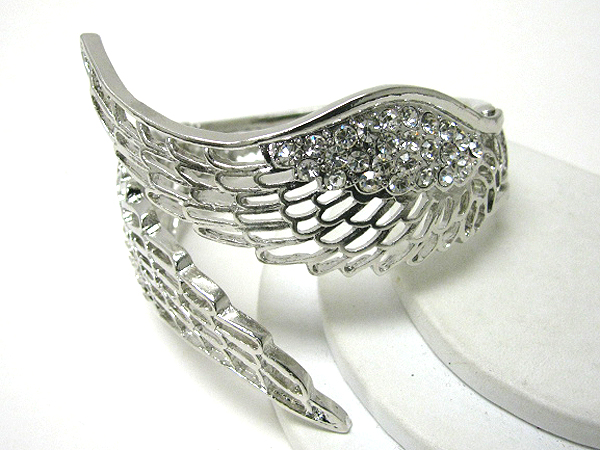 Crystal stud angel wing bracelet