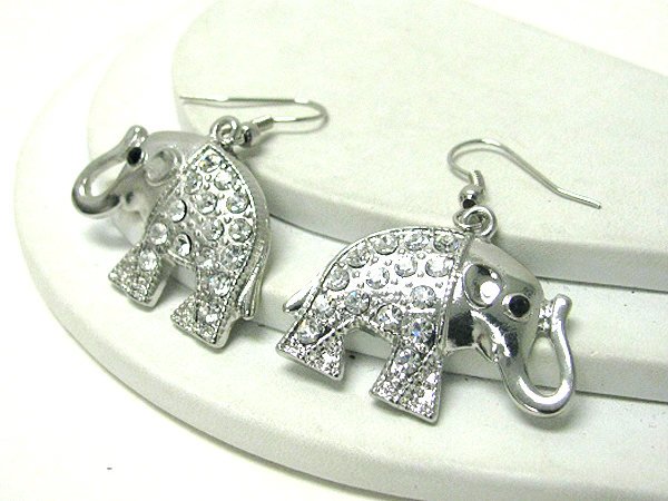 Crystal deco elephant earrings