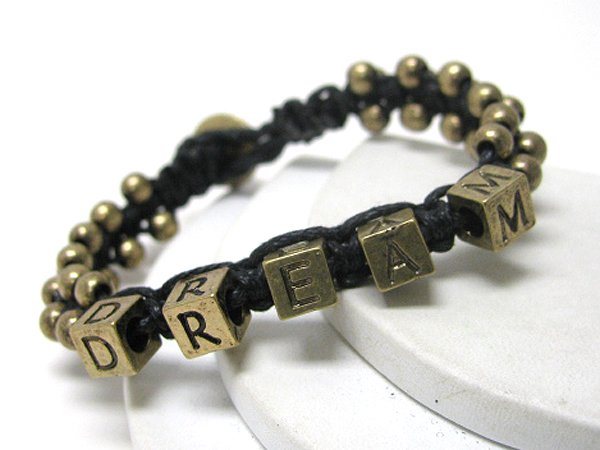 Metal dice and ball link thread friendship bracelet - dream