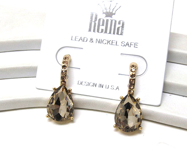 Austrian crystal facet tear drop earring