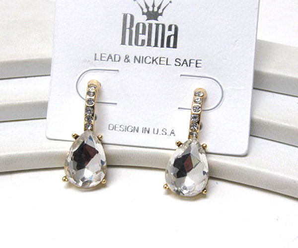 Austrian crystal facet tear drop earring