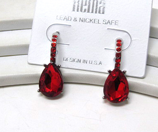 Austrian crystal facet tear drop earring