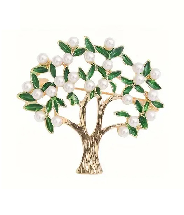 Tree of pearl brooch