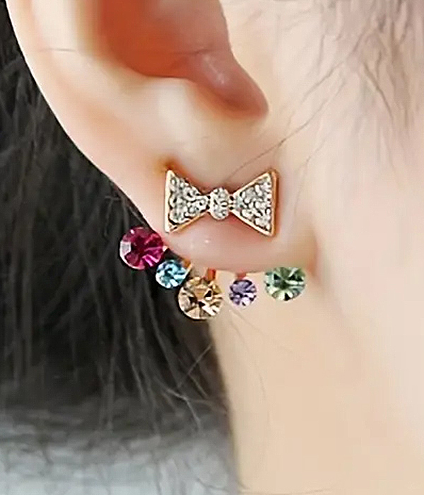 Bowknot ear jacket earring