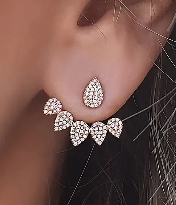 Teardrop ear jacket earring