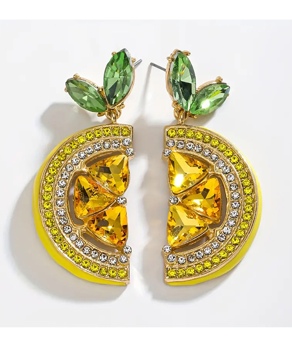 Slice lemon earring