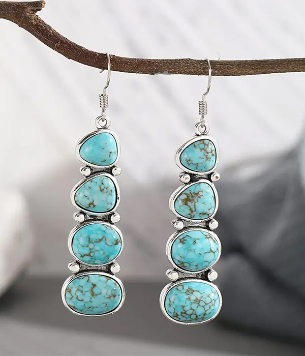 Turquoise drop earring