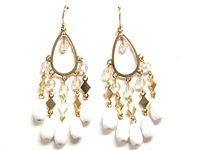 Multi beads drop earring