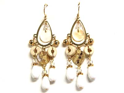 Multi beads drop earring