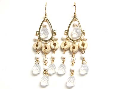 Multi beads drop earring