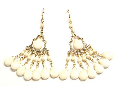 Multi beads drop earring