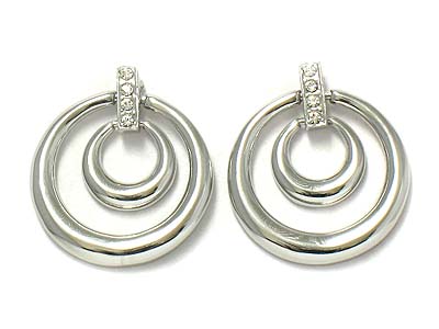 Crystal double hoop earring - hoops