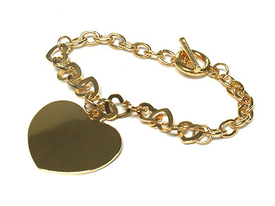 Flat heart bracelet