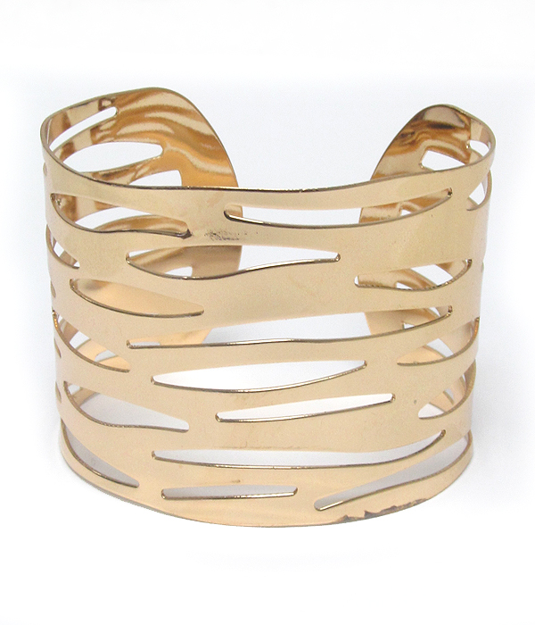 Wave cutout metal cuff bracelet