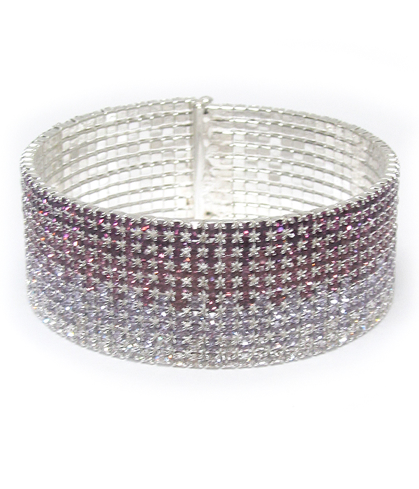 Multi rhinestone memory wire bracelet