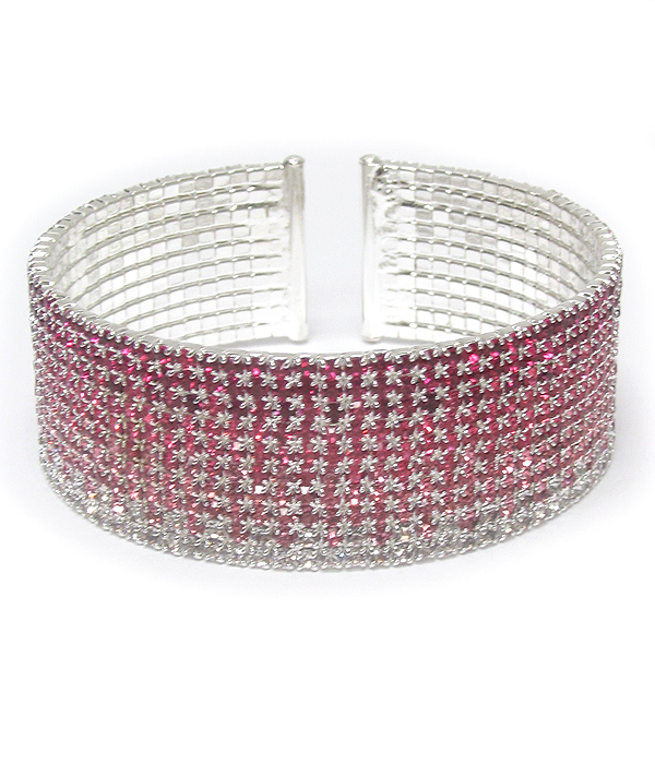 Multi rhinestone memory wire bracelet