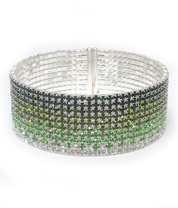 Multi rhinestone memory wire bracelet