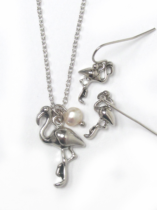 Flamingo necklace set