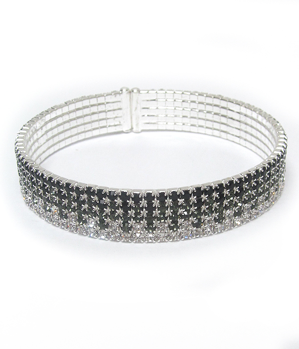 Multi rhinestone memory wire bracelet