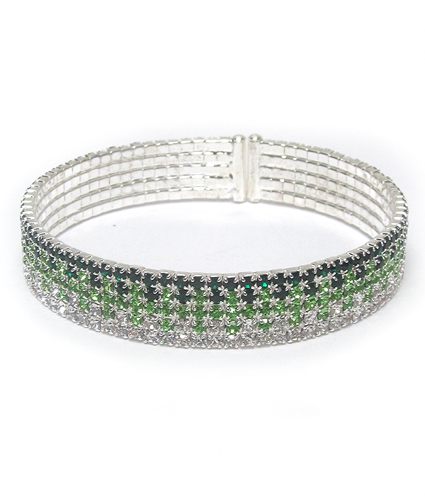 Multi rhinestone memory wire bracelet