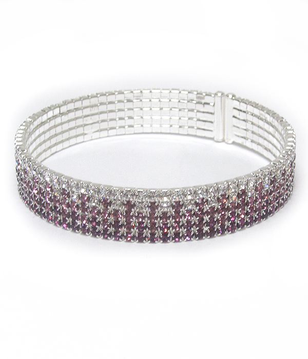 Multi rhinestone memory wire bracelet